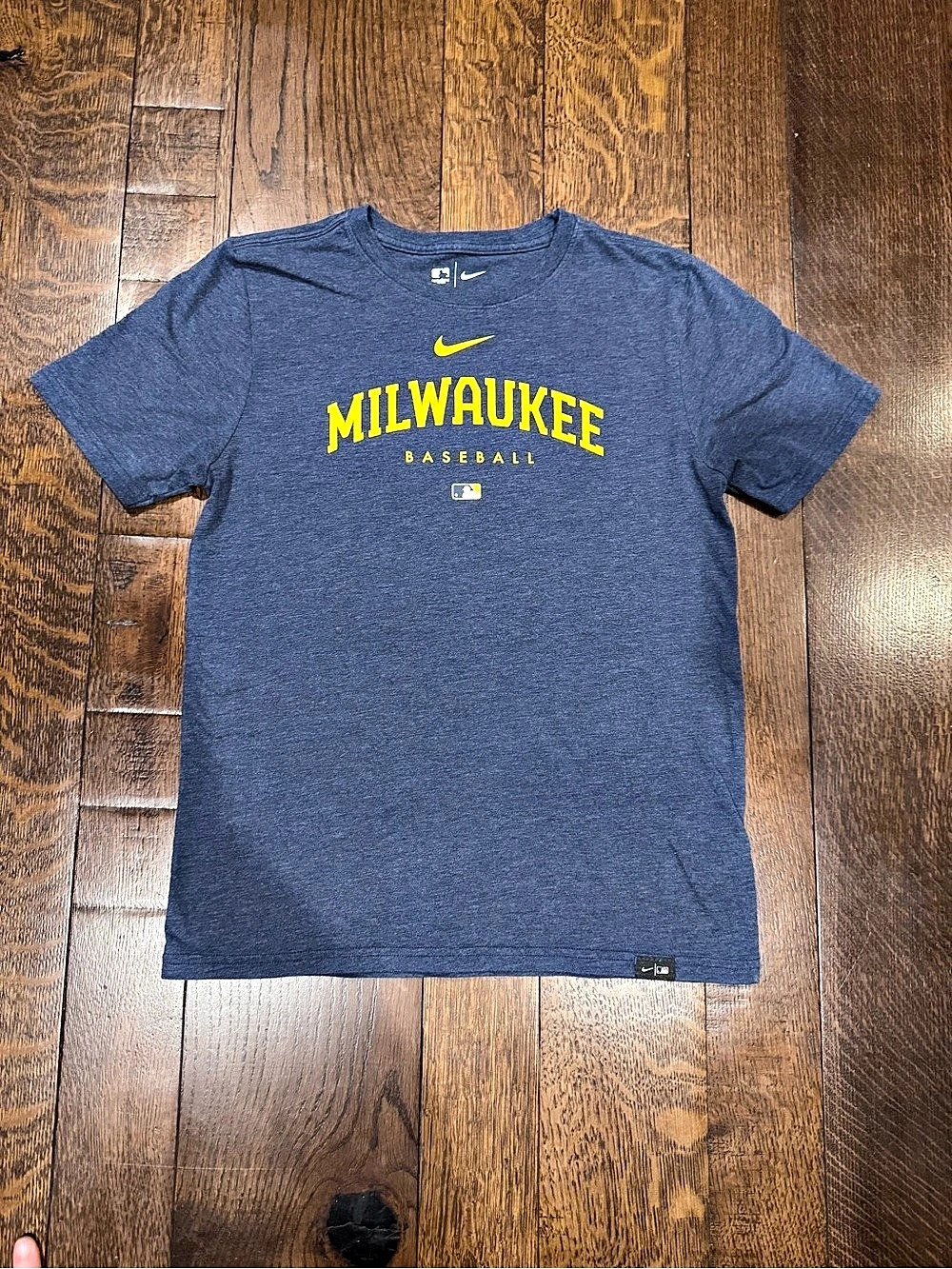 Nike Youth Milwaukee Brewers MLB Authentic Collection Wordmark T-Shirt Tee Boys
